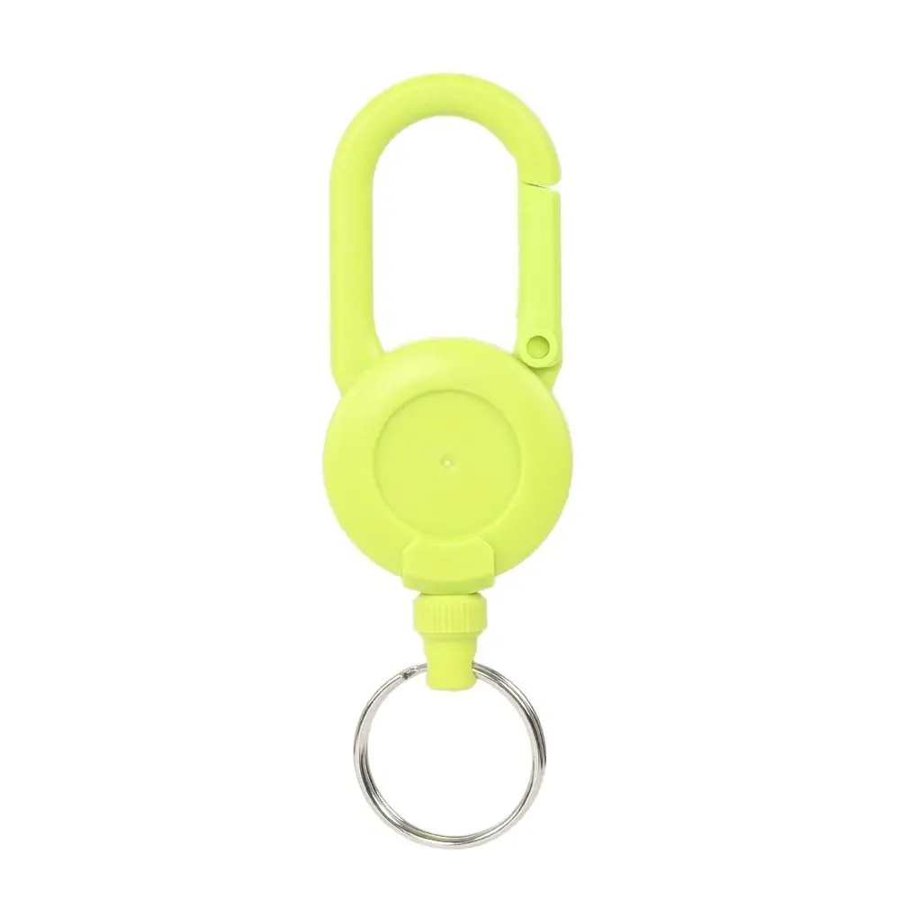 Steel Wire Elastic Mountaineering Buckle Solid Color Anti-theft Telescopic Wire Rope Keychain Portable Plastic