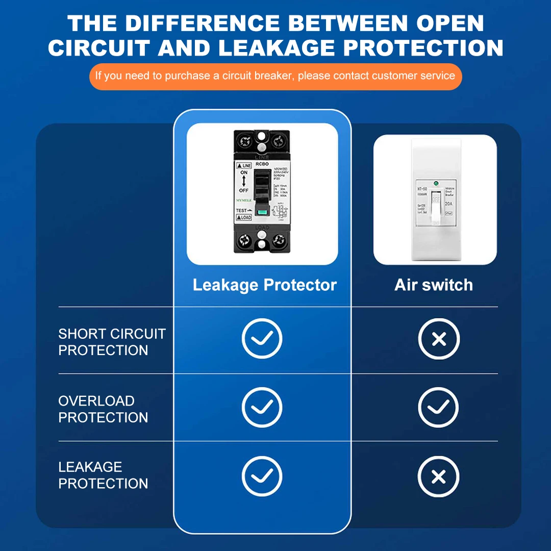 1P+N Micro Circuit Breaker with Over Load Protection Switch Short Circuit Protection and Leakage Protection Function MCB