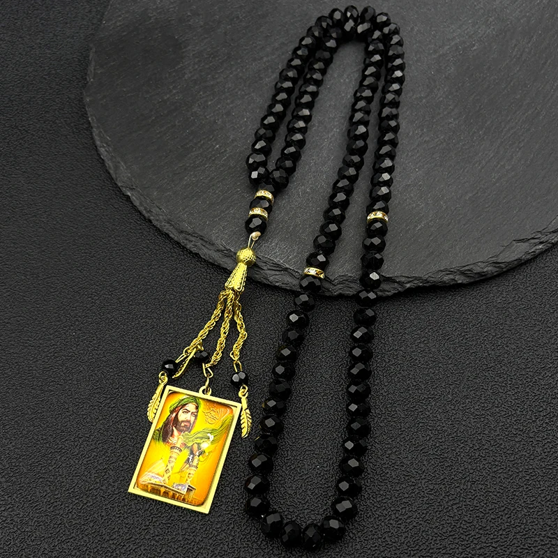 الإسلام النبي محمد مسلم الزجاج وسام الفولاذ المقاوم للصدأ سيارة قلادة للنساء الرجال الذهب اللون العربية تميمة سلسلة مجوهرات هدية #4