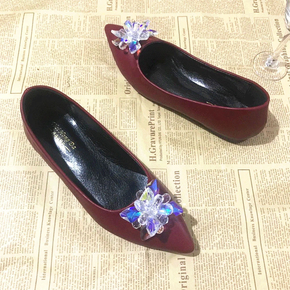 Flat shoes women's European style banquet dating comfortable women's 2022 flat heel pointed ladies work single shoes custom size