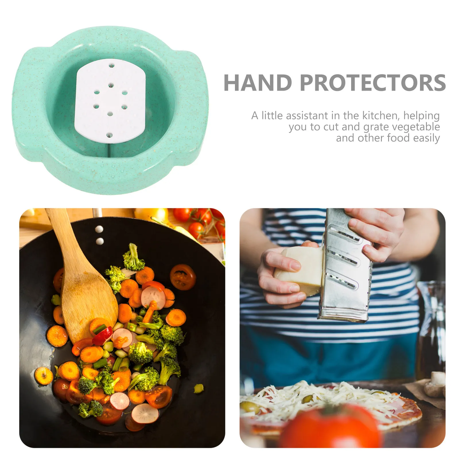 2Pcs Kitchen Finger Protector for Safe Cutting, Grating & Slicing Vegetables and Fruits – Non-Slip Ergonomic Food Holder