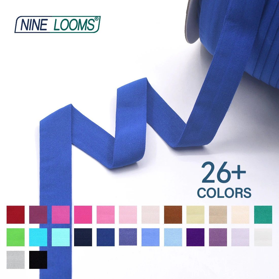 Neun Webstühle matt faltbar elastisch Feind 3/4 "20mm solide nicht glänzende Spandex Band Unterwäsche Dessous Näh besatz 50 Yard von Spule – Detail 18