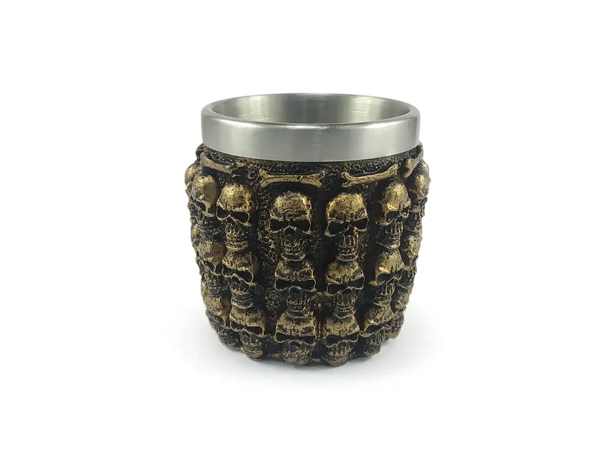 Stainless Steel Dose Shot Cup Resin Model Thousand Skulls Collectible Decorative Whisky Vodka Tequila