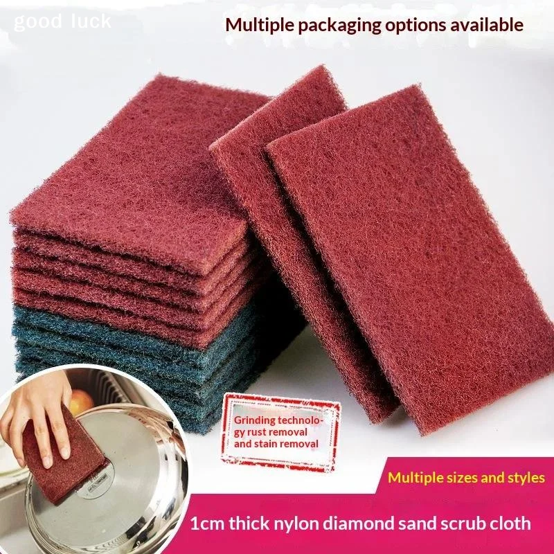 Answer5Pcs Abrasive Hand Scouring Pad Abrasive Sponge Scourer Pads Polishing Cleaning Tools Square Nylon Scouring Pad