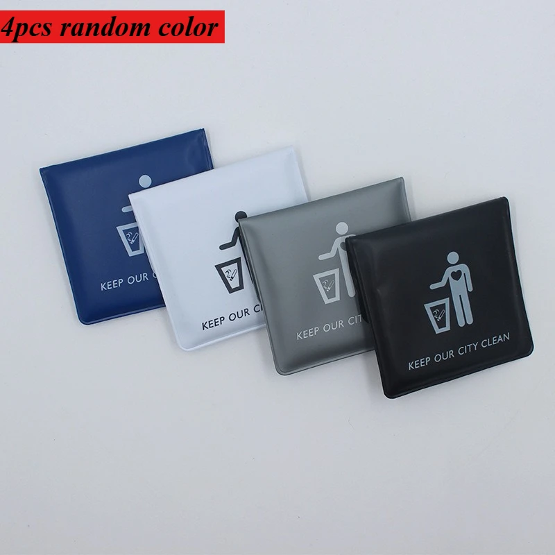 4pcs Random Color Creative Portable Practical Outdoor Travel Cigarette Butt Disposal Bag Car Accessory Necessity