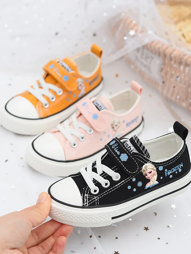 Disney-zapatos informales de princesa frozen para niña, zapatillas deportivas antideslizantes de fondo suave, regalo