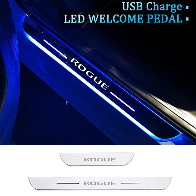 

Подвижная автомобильная Педаль USB для Nissan Rogue, акриловая дорожка, передний задний порог, аксессуары для декоративных полос