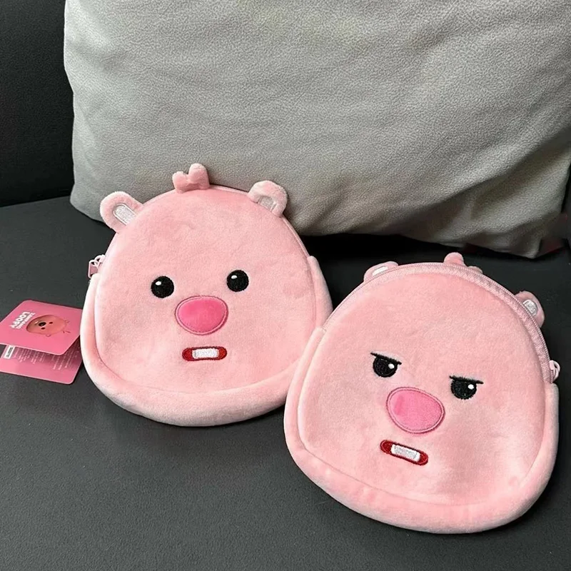 Zanmang Loopy Coin Purses Kawaii Cartoon Beaver Creative Girl Heart Anime Plush Multi Functional Sundries Storage Bag Girl Gifts