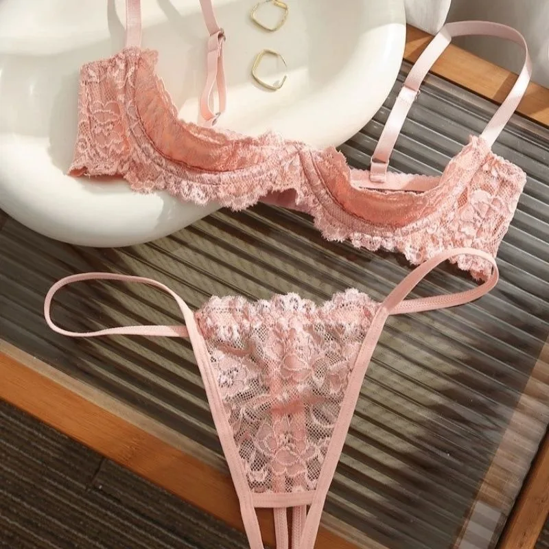 

Sexy Lingerie Set for Women Sexy Bra and Panty 2 Piece Lace Underwear Set with Underwire Open Crotch Pants for Joyful Clothing