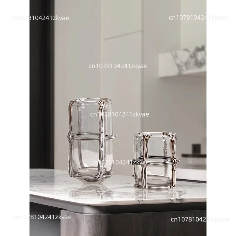 Cylinder Glass Vase Modern Minimalist Home Decor for Floor Centerpiece Table Flower Arrangement Dried Fresh Flowers