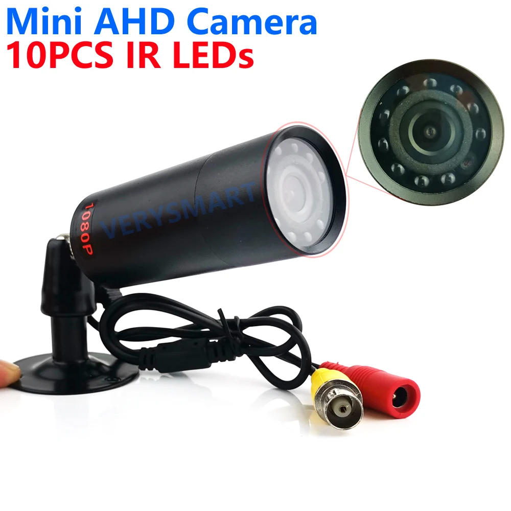 

1080P HD Mini AHD CCTV Camera with 10PCS 940nm IR LEDs 2MP Waterproof Sensor Night Vision Bullet Security Camera Metal Housing