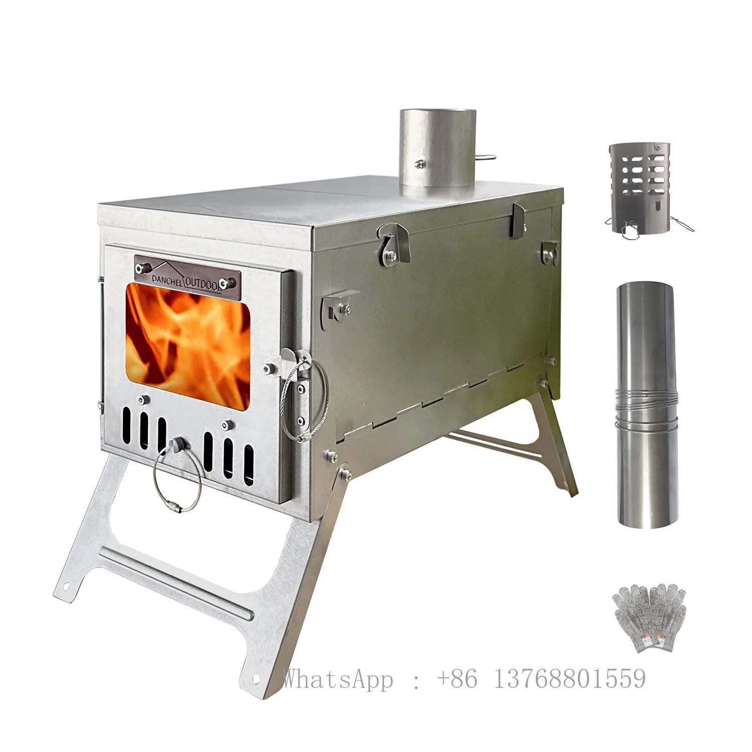 Backpacking Titanium Tent Stove Portable Titanium Alloy Stove Outdoor Barbecue Heating Stove