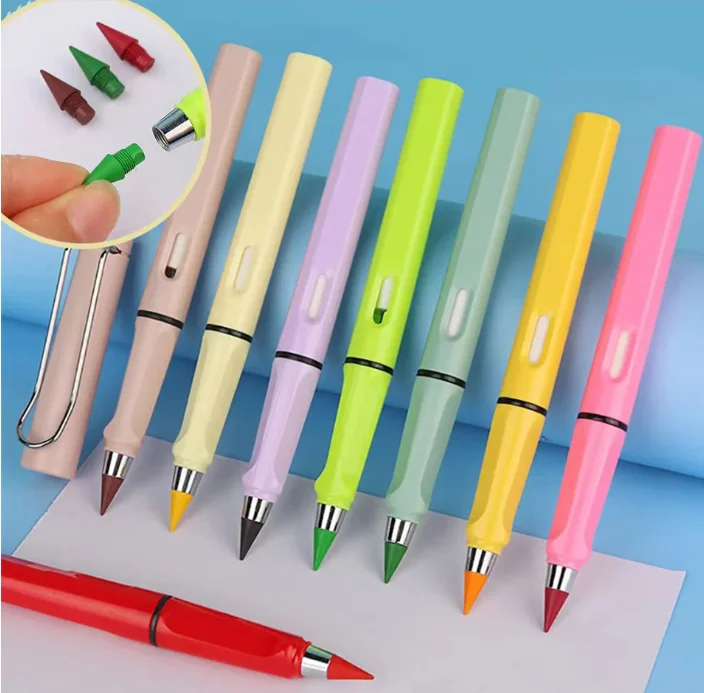 12pcs/set Color Eternal Pencil Can Be Wiped Magic Replace Head Eco Friendly Student Painting Kids Gift Draw School Supply Gifts