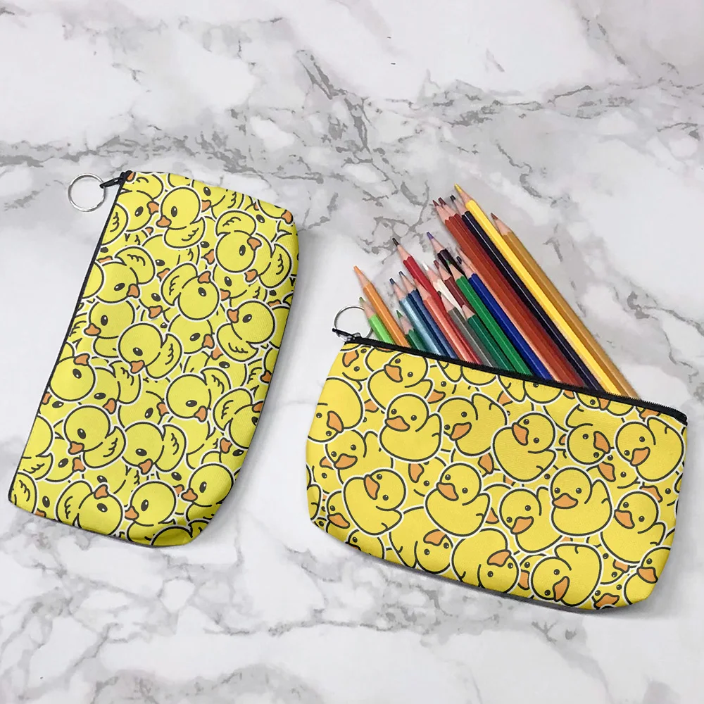 Little Yellow Duck Cosmetic Bag For Women Portable Zipper Storage Pouch Travel Toiletry Organizer Purse Bridesmaid Makeup Bags