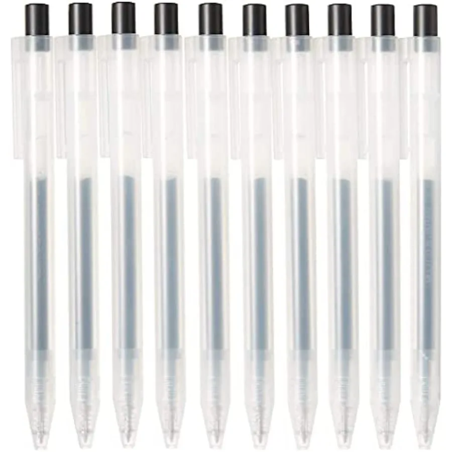 

Smooth Gel Ink Ballpoint Pen Knock Type 10-Pieces Set, 0.5 mm Nib Size