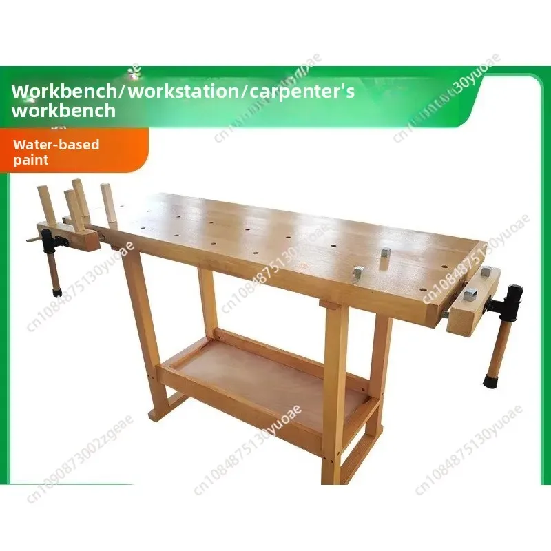Massivholz-Tisch für Zuhause Buchenholz-Arbeitstisch Monteur-Werkbank Holzbearbeitungstisch mit Höhenverstellung