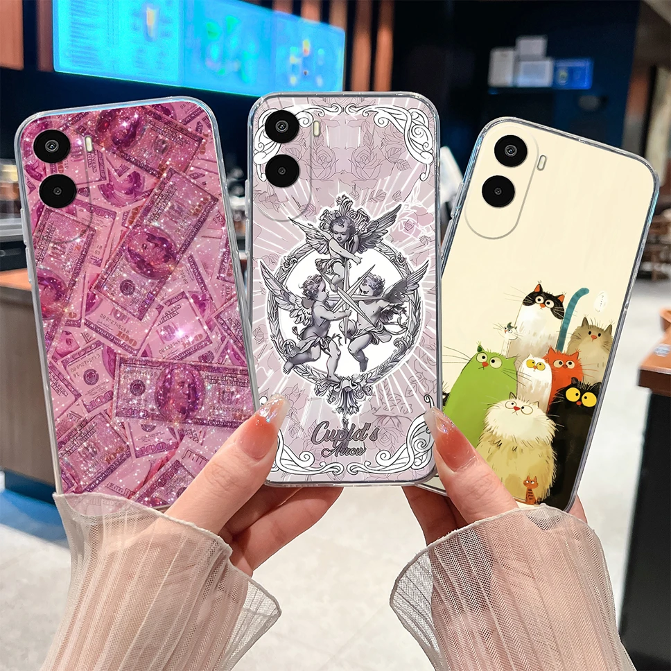 Funda para Redmi A6 A4 Poco C9E, diseño vintage con estampado de dólares, transparente, suave, de TPU y silicona, a prueba de golpes, para Redmi A6 A4 Poco C9E.