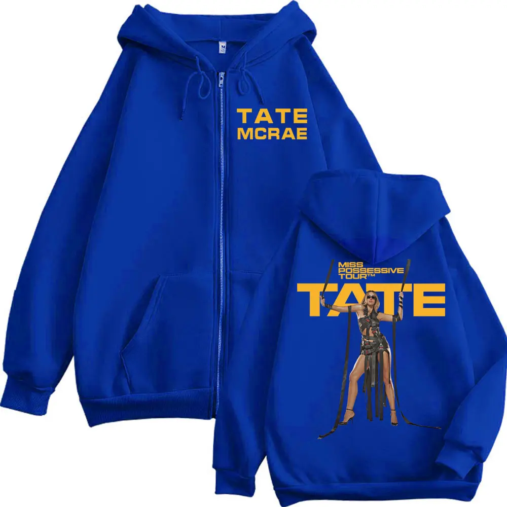 Limited Tate McRae Miss Possessive Tour 2025 Zipper Hoodie Fashion Aesthetic Zip Up Sweatshirt Men Women Hip Hop Retro Pullovers - Image 5