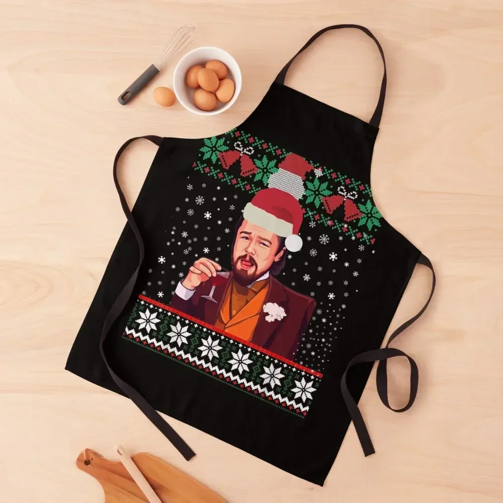 

Leonardo Dicaprio Snow Is Falling All Around Me Dicaprio Drinking Meme - Ugly Sweater Have Yourself A Merry Leo Christmas Apron