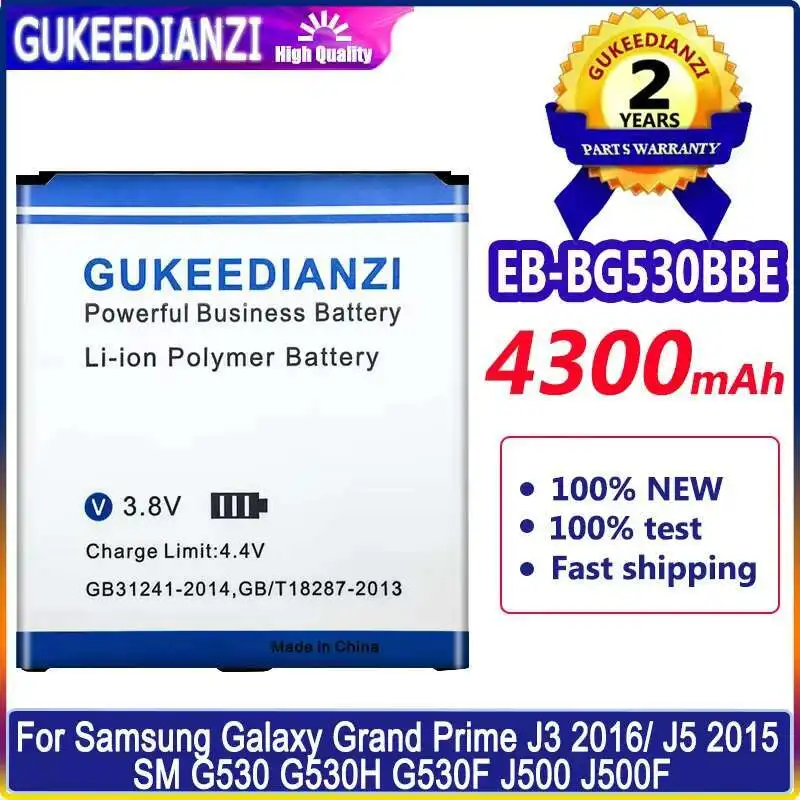 

Battery EB-BG530BBE 4300Mah For Samsung Galaxy Grand Prime J3 2016 J5 2015 SM G530 G530H G530F J500 J500F EB BG530BBE