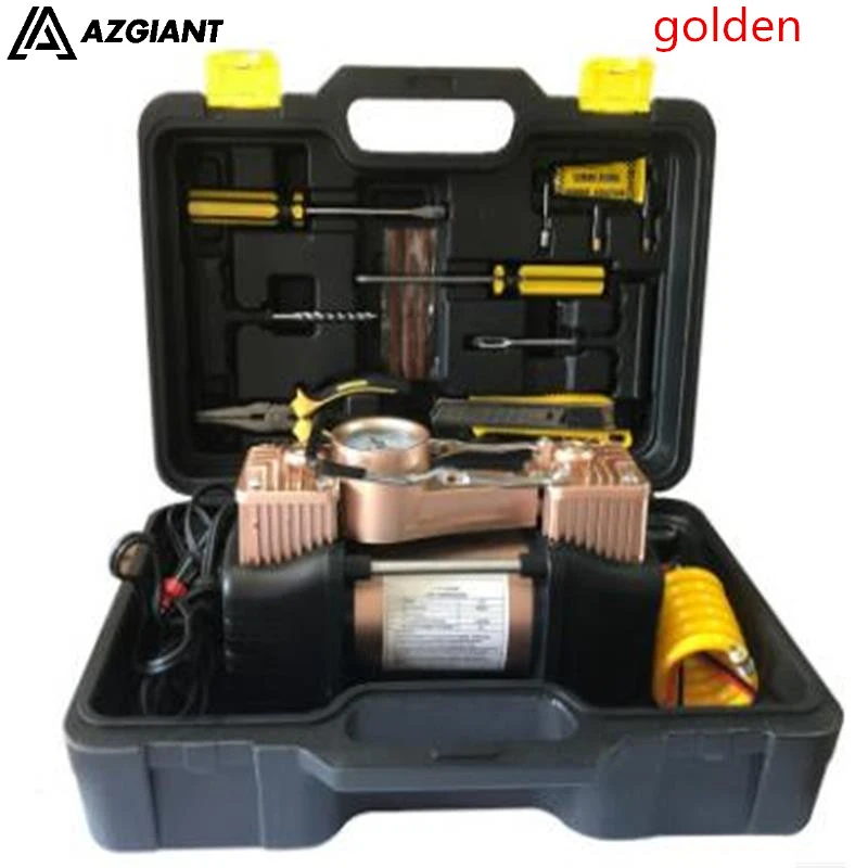 AZGIANT Portable 12V 150PSI Double Cylinder Inflatable Pump With Suitcase Car Air Compressor With Toolbox Inflatable Pump