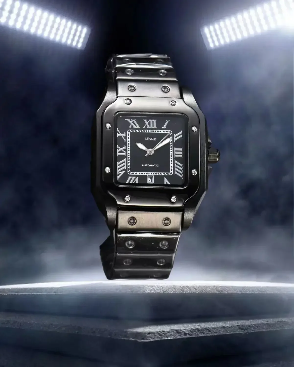 ساعة كوارتز رئيسية فاخرة للرجال 2025، ستانلس ستيل كامل، كريستال ياقوتي، مقاومة للماء، عرض التاريخ، كاجوال للعمل