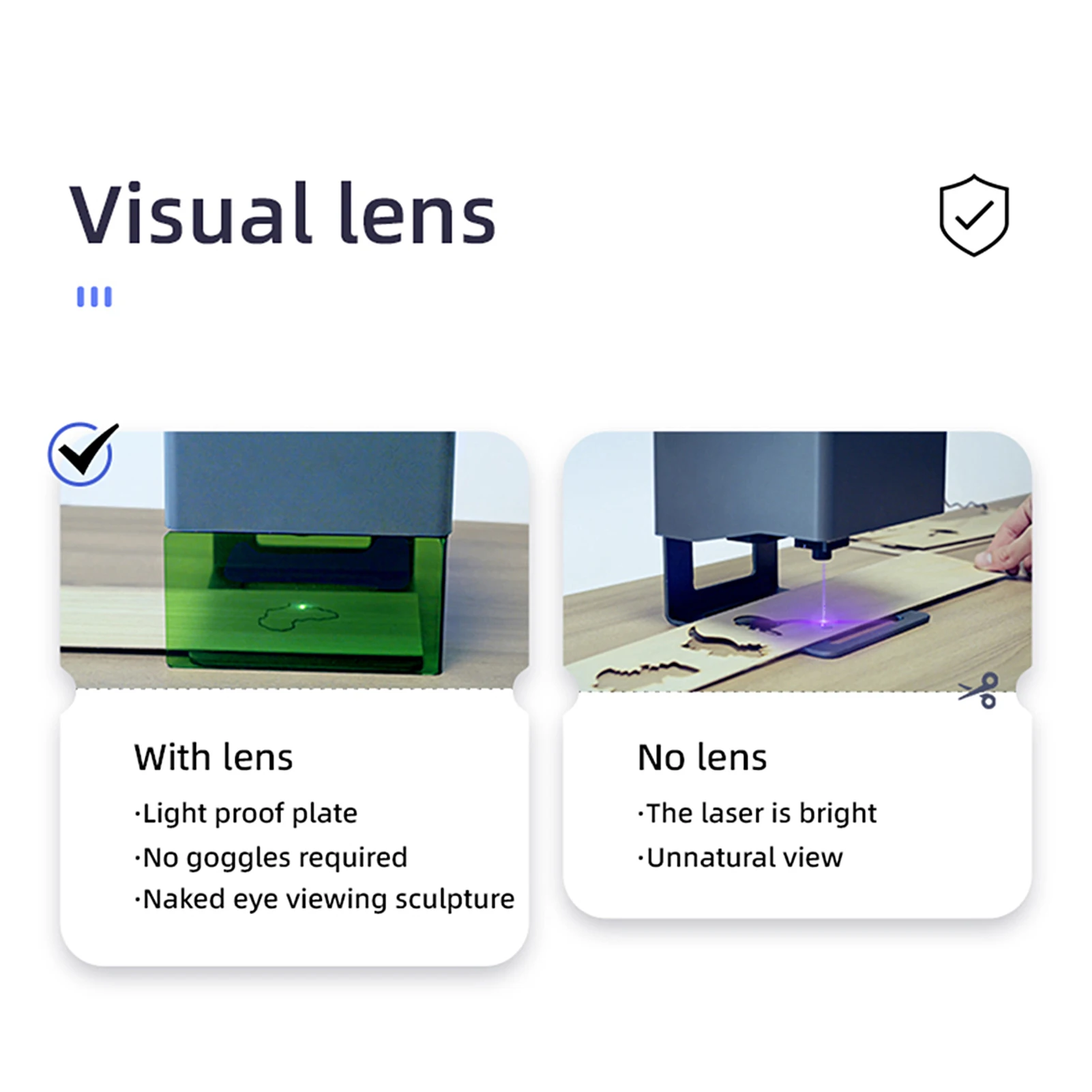 【Nuevo】Máquina de grabado portátil para impresora de logotipos artesanal DIY, área de tallado de 80x80mm con 4 Uds de columnas elevadas + gafas