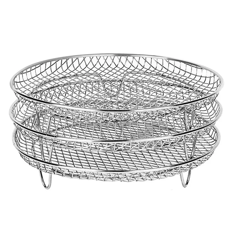 TAIGH-3X Air Fryer Three Stackable Dehydrator Racks For Gowise Ninja Stainless Steel Air Fryer Rack Fit All 4.2-5.8QT