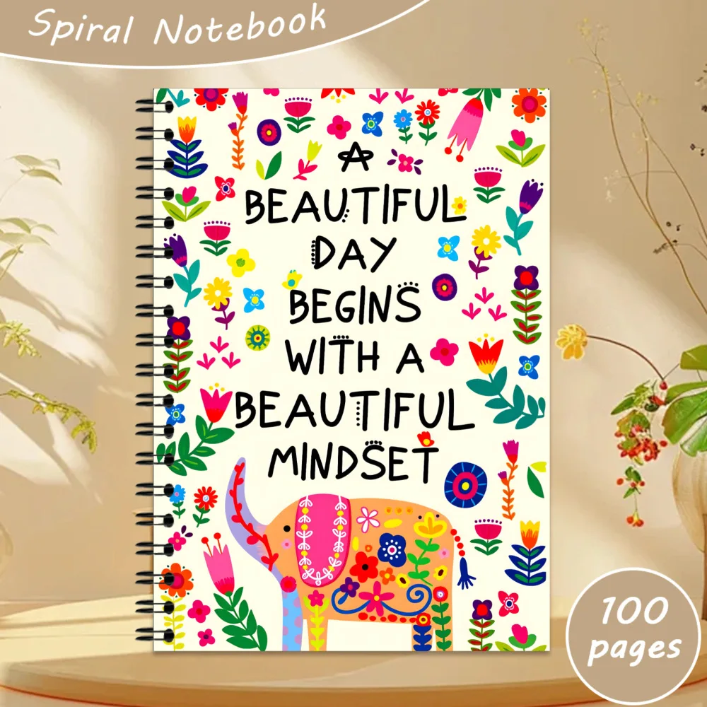 Hot Cross-border 100 Pages A5 Elephant Pattern Spiral Notebook, Sketchbook, Diary & Writing Pad