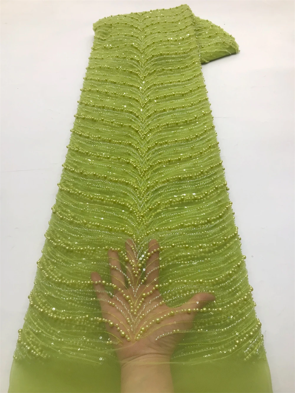 زينة للملابس قماش دانتيل أفريقي 2025 نيجيري مطرز بالترتر شبكة فرنسية 5 ياردات لخياطة فساتين حفلات الزفاف