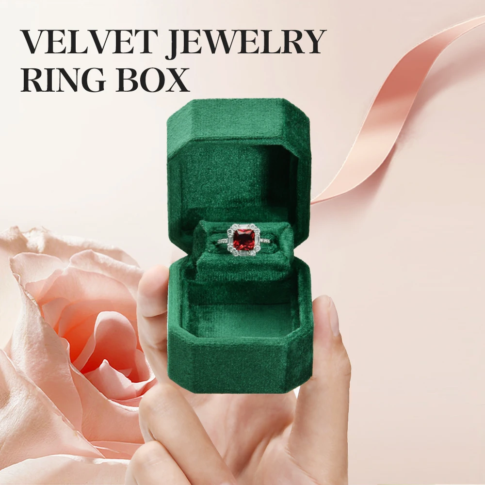 

Ring Box Plush Velvet Ring Case for Proposal Engagement Wedding Ceremony Small Ring Gift Box for Men Women Girlfriend Mother