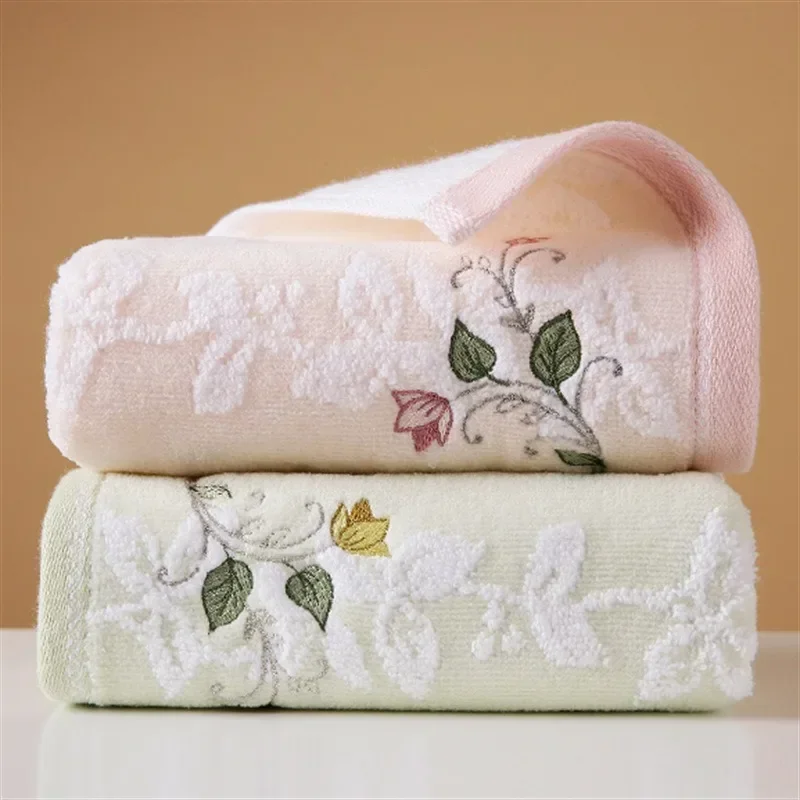 68x34cm High Quality Cotton Towel Embroidered Men\'s and Women\'s Towel Hotel Towel Adult Soft Absorbent Household Wash Towel