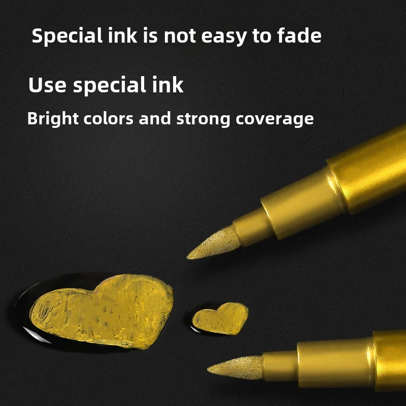 4/6pcs Waterproof Metallic Permanent Marker Pens for DIY - Ideal for Resin Molds, Gold & Silver Drawing - Essential Craft Suppli image 6