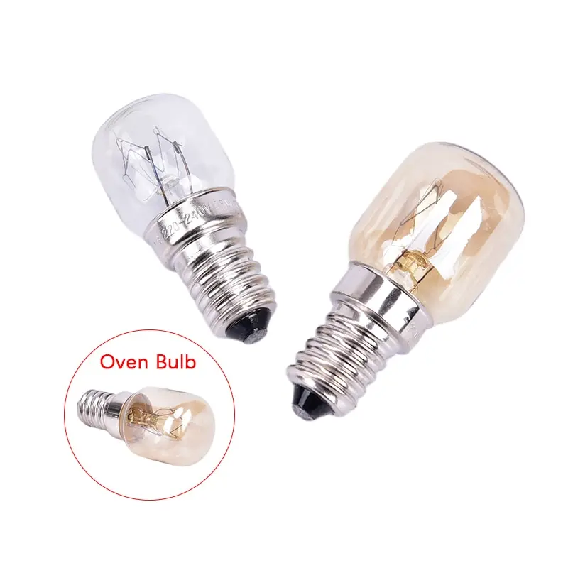 220V High Temperature Bulb 15W/25W E14 300 Degree Microwave Oven Light Bulbs Cooker Tungsten Filament Lamp Bulbs Salt Light Bulb