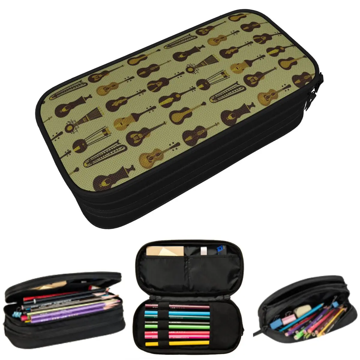 

Musical Instruments From The Future Pattern Pencil Case for Students Gifts Pen Box Pencil Bag Stationery Supplies Pen Holder Bag