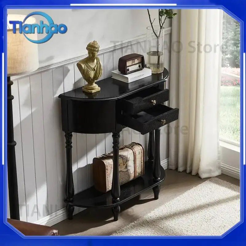 Mesa de Consola Moderna con Almacenamiento para Ahorrar Espacio, Mesa de Entrada Creativa, Mesa de Recibidor, Sala de Estar