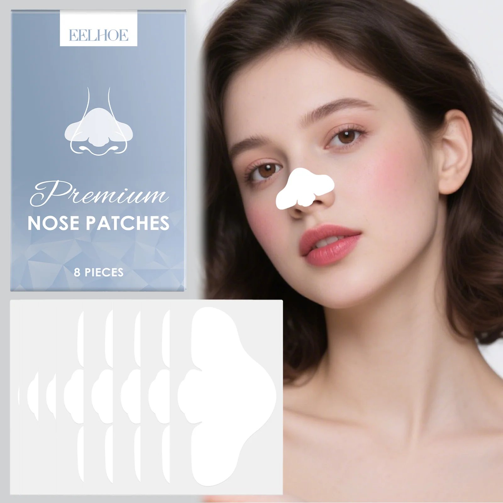 Porenreinigungsstreifen, 8 Stück, Tiefenreinigung, feuchtigkeitsspendend und glättend, Hautstruktur, Ölkontrolle, sanfte Peel-Off-Maske, Winter-Hautpflege