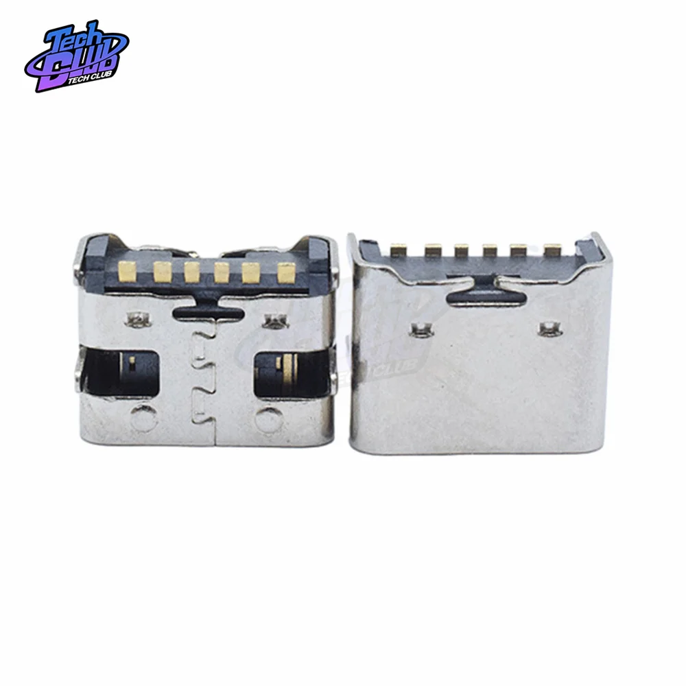 10PCS  6 Pin Smt Socket Connector Micro USB Type C 3.1 Female Placement Smd Dip For PCB Design Diy High Current Charging