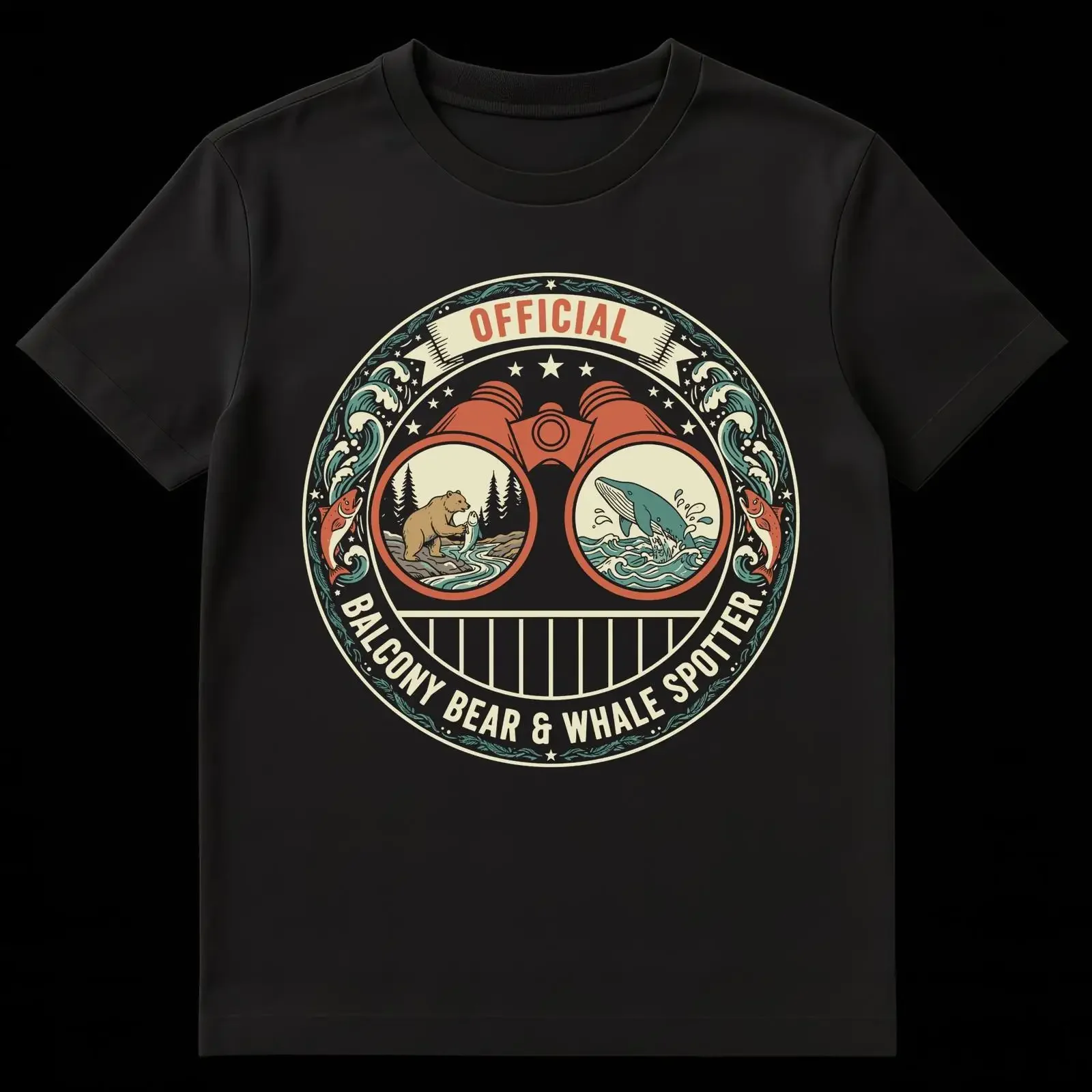 Balcony Spotter Ironic Wildlife Humor Outdoor Enthusiast T Shirt vintage Washed Unisex Stylish Stretched homme streetwear Soft