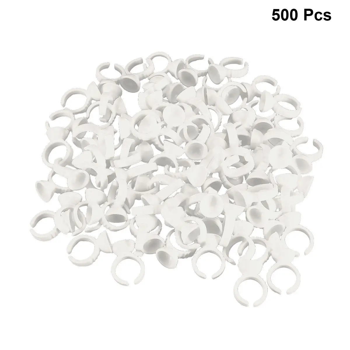 500Pcs Eyelash Makeup Ink Ring Holder Disposable Clear Pigment Container for Tattoo Eyelash Extensions Tool Size