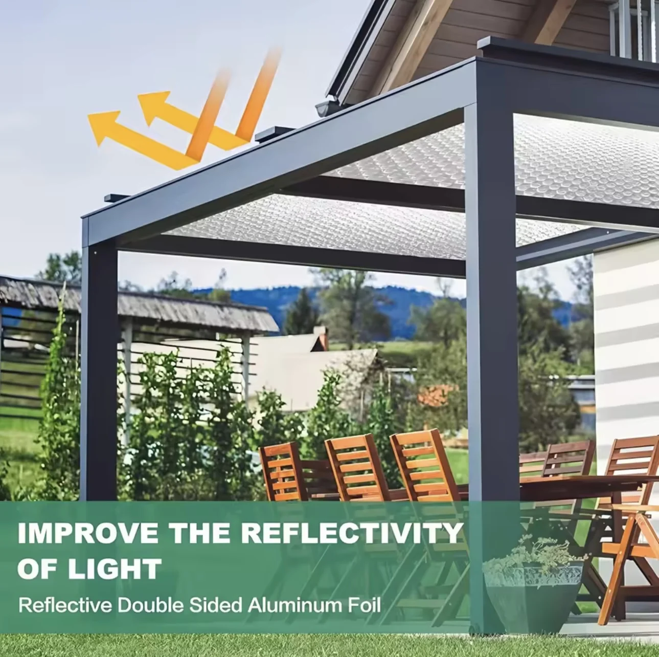 5m/Thermal Insulation Window Sun Blockers Anti Uv Window Film Anti Heat Double Side Aluminum Foam Heat Protection Window Cover