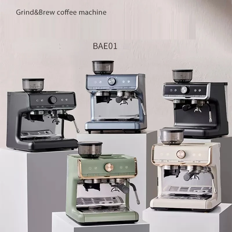 NEW Barsetto BAE01 Espresso Coffee Machine with Grinder Electric Coffee Maker Commercial 15Bar Pump Pressure Steam Milk Frother