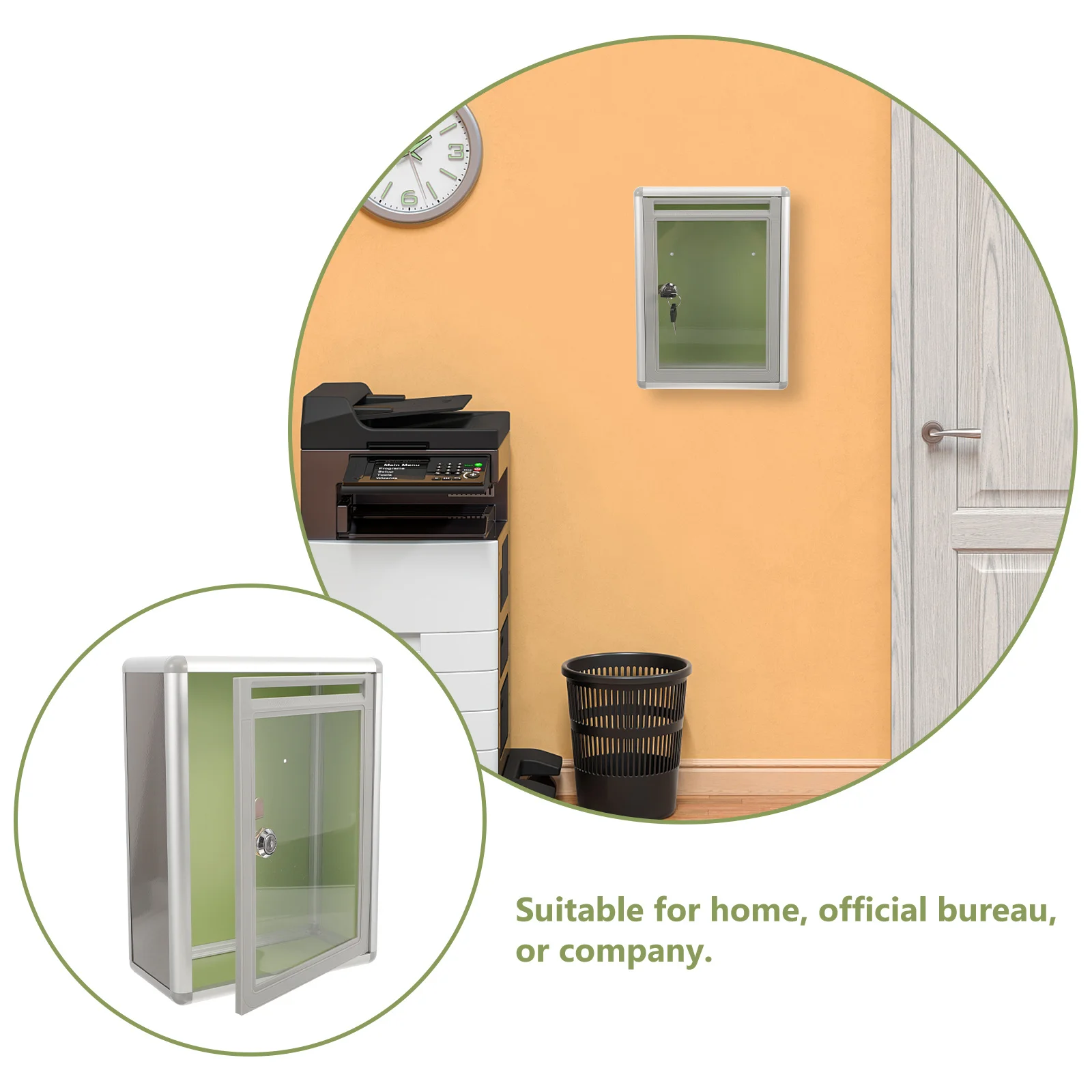 1Pcs Transparent Post Box Aluminium Alloy Large Mail Slot Mailbox Wall Mounted Suggestion Ballot Raffle Ticket Box for Home