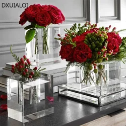 Crystal transparent glass vase Modern simplicity Flowerpot Hydroponic plant container Home decoration accessories Flower vases