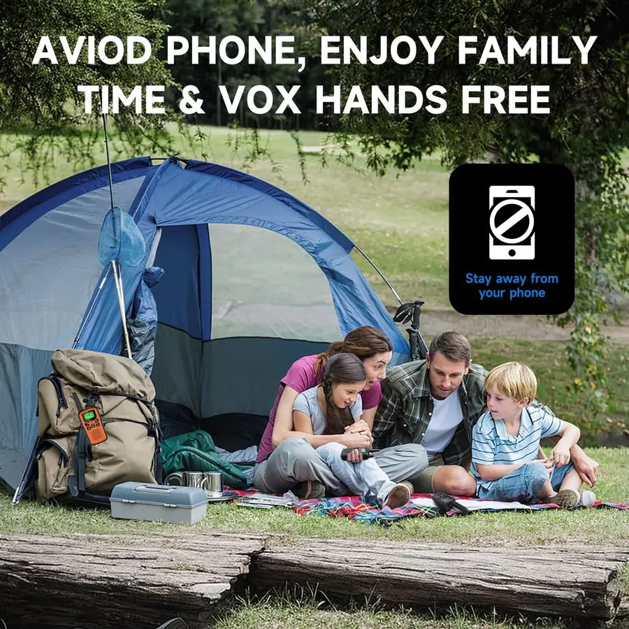 Talkies for Adult Long Range, 6 Pack Rechargeable 2 Way Radios, LED Flashlight Hiking Accessories Camping Gear Gifts for Kids Fa