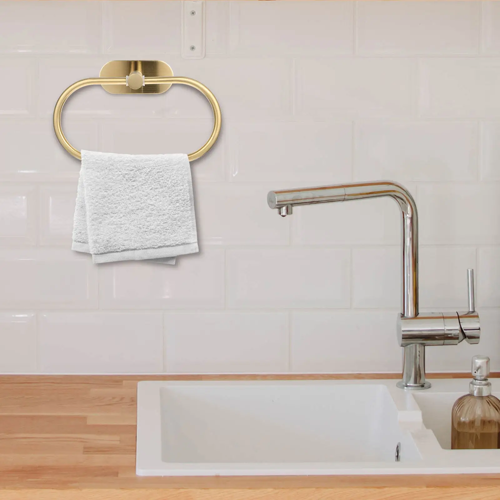 

Настенный держатель для полотенец из нержавеющей стали, прочный, для ванной и кухни, подвесная вешалка для полотенец, бытовая полка для хранения, товары для дома