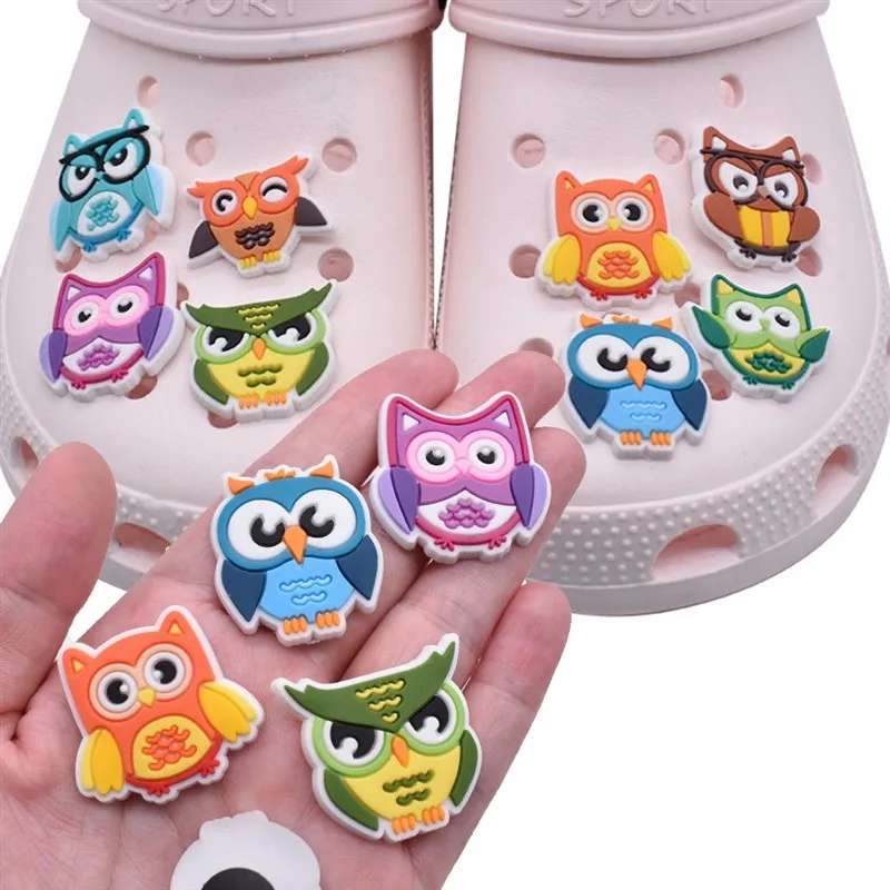 1pcs Pins for Crocs Charms Shoes Accessories Owl Decoration Jeans Women Sandals Buckle Kids Favors Men Badges Boy Girl Gift