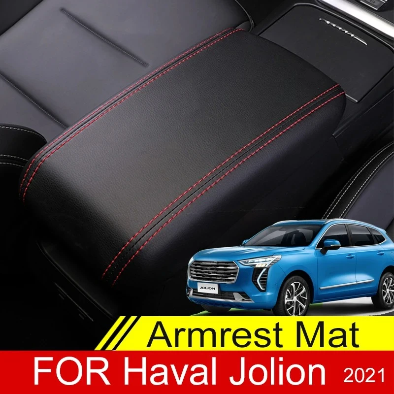 

For Haval Jolion 2023 2022 2021 Leather Car Armrest Mat Interior Auto Storage Box Dust-Proof Cushion Cover Protector