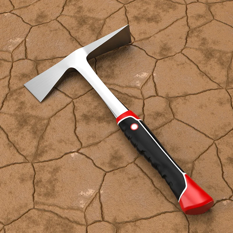 3-in-1 Carbon Steel Pickaxe Mattock Axe, Multifunctional Outdoor Hand Tool for Gardening, Camping, Hiking & Construction