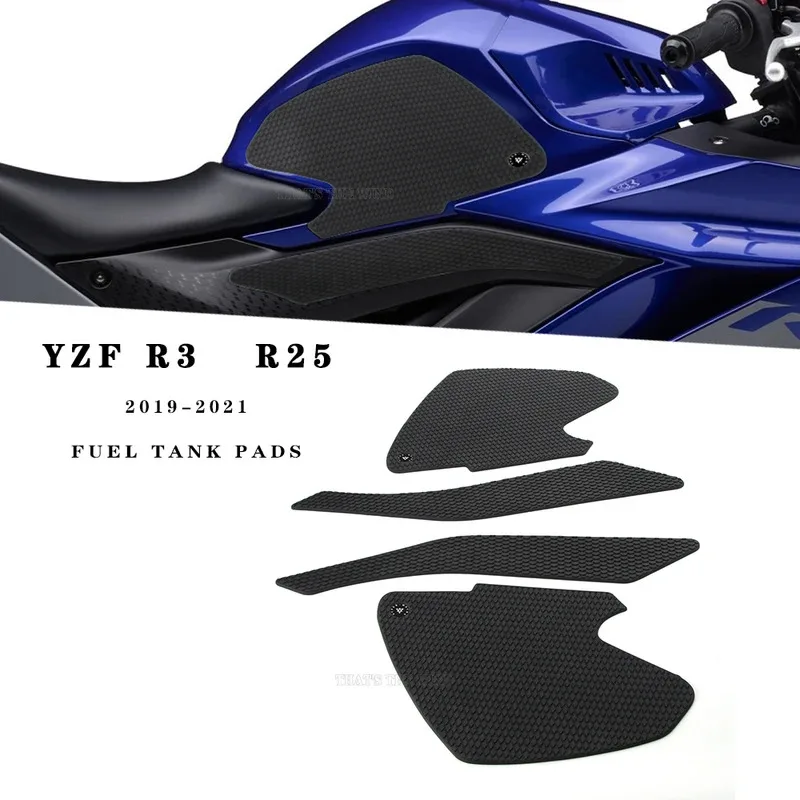 

Suitable for Yamaha motorcycle R25 YZF R3 2019 2020 2021 side fuel tank pad protection sticker knee grip traction pad
